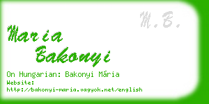 maria bakonyi business card