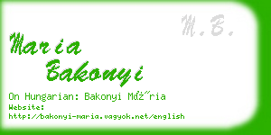 maria bakonyi business card